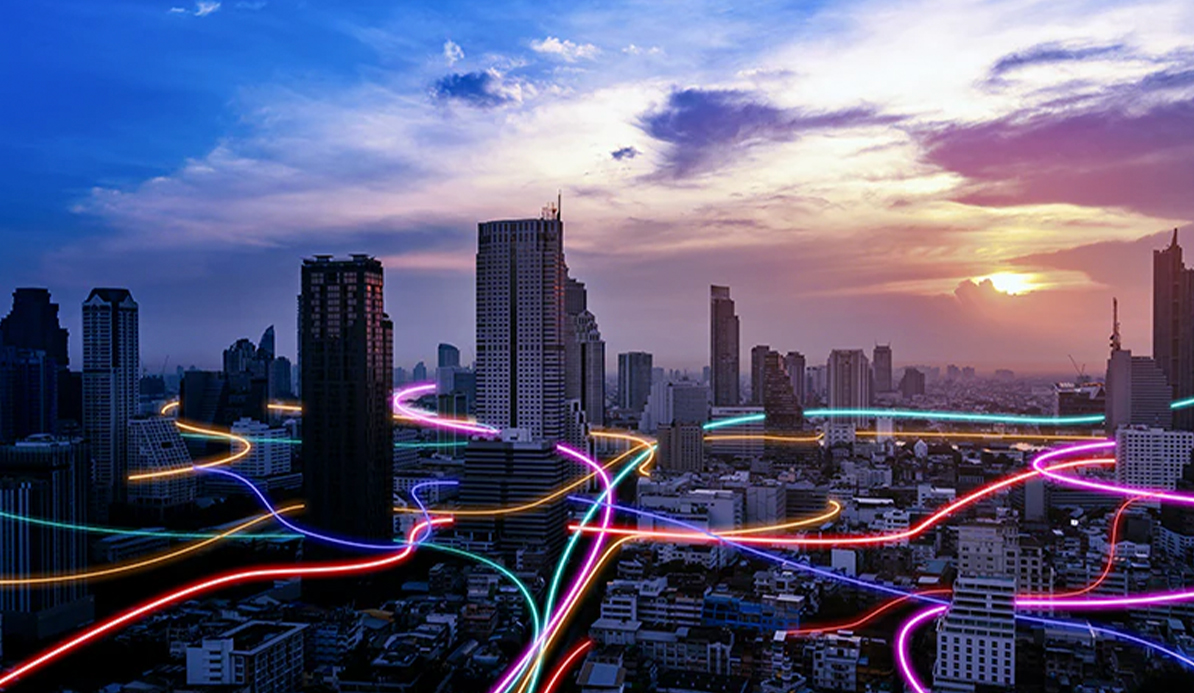 city skyline lichter