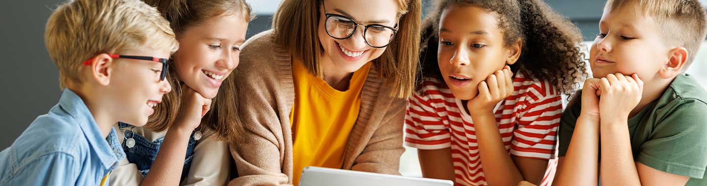 Teacher and Kids in School