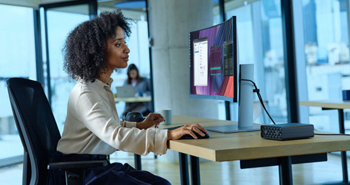 Women working on PC
