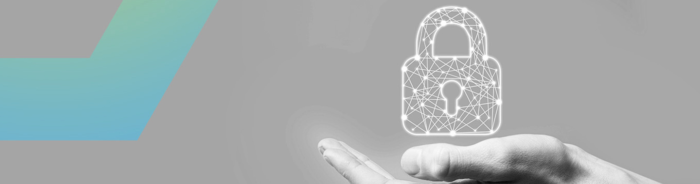 Tenfold. A woman's hand holds up a digital lock.