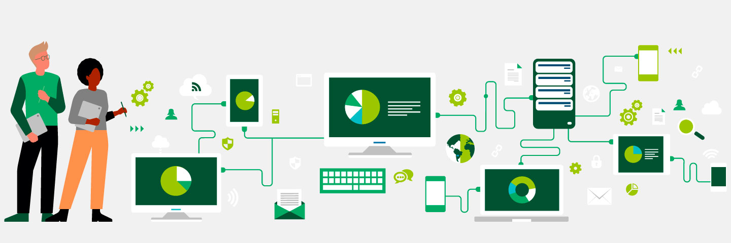 Cartoon people in a Smart Digital Experience