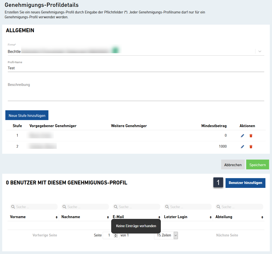 Genehmigungsworkflow einrichten