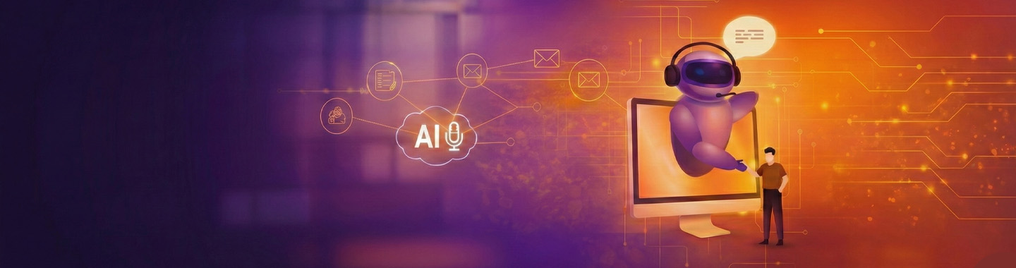 A man interacting with a bot on a screen