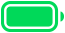 Green battery icon showing full charge symbolizing energy and sustainability