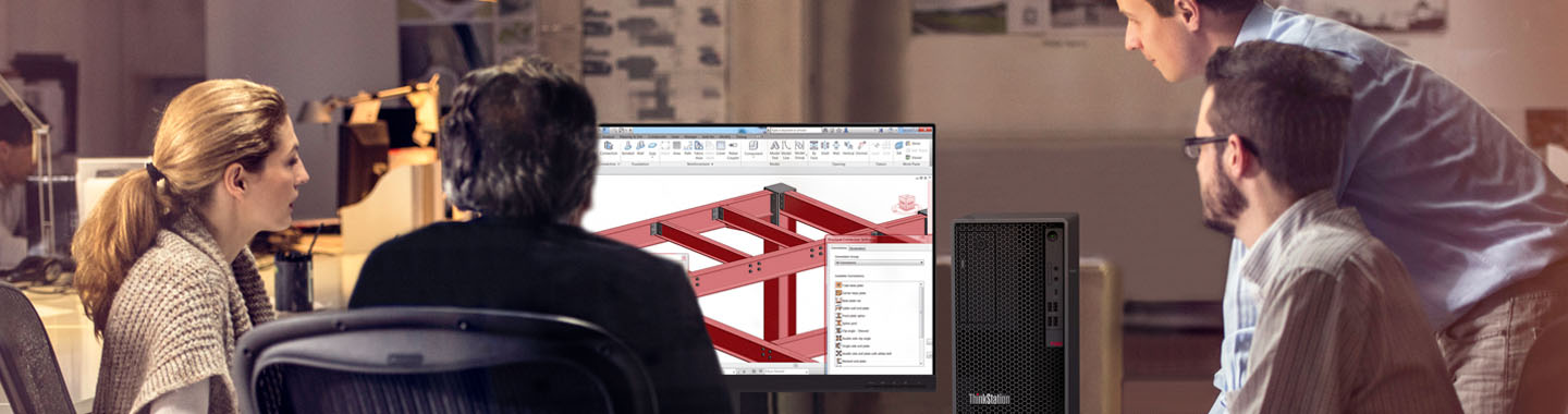 Team working on Lenovo Workstation