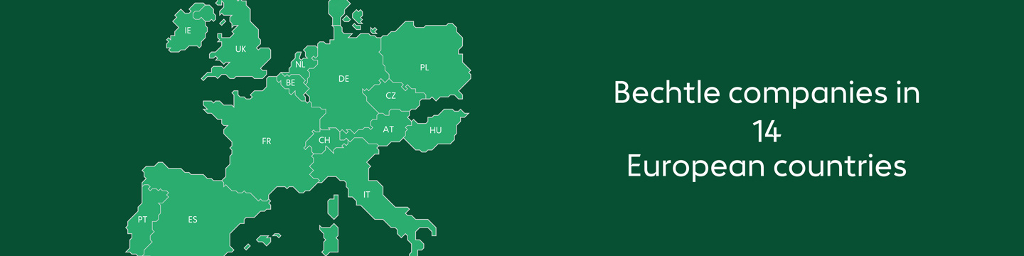 Map: Bechtle companies in 14 European countries
