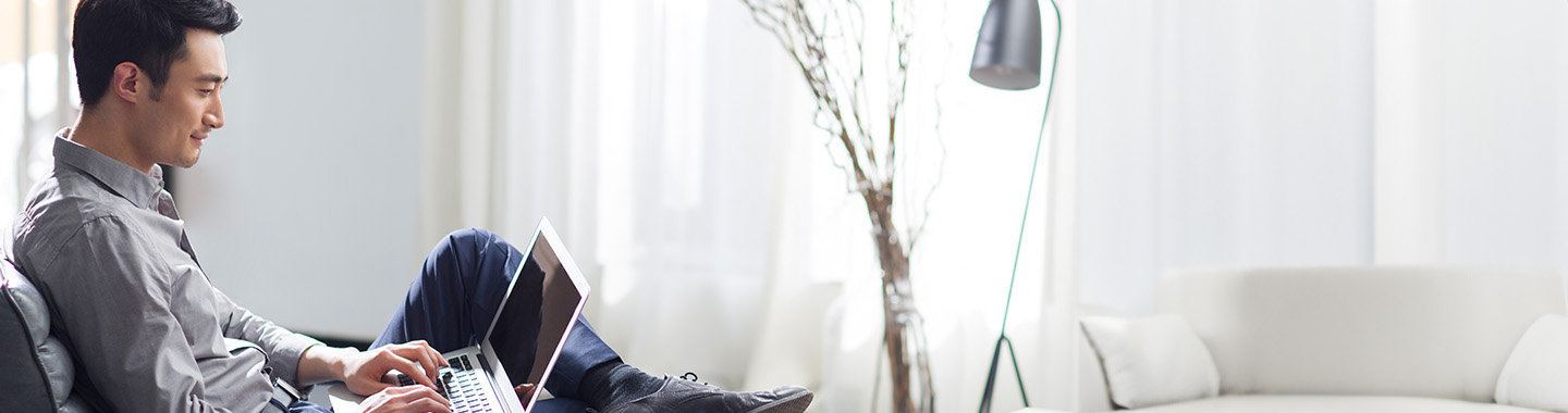 Man working with notebook 