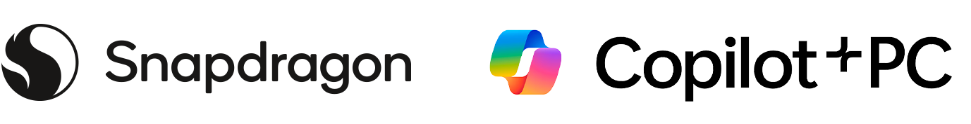 Snapdragon and Copilot Pc Plus Logos