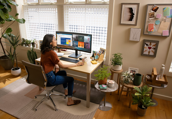 HP P34hc G4 Curved Monitor Home Office