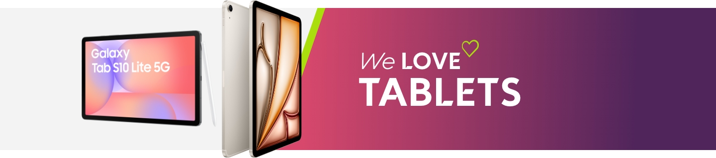 Tablet mit Stift vor Farbverlauf-Hintergrund