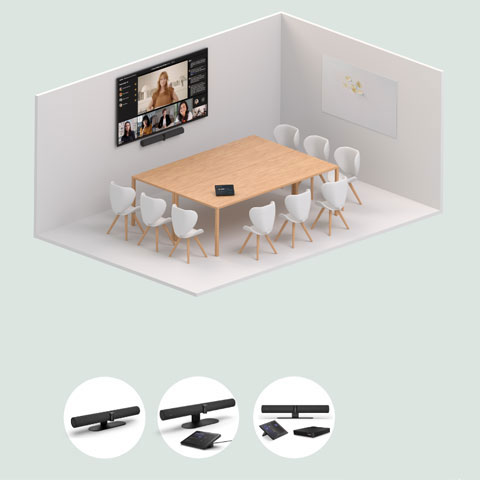 Meeting room with video bar