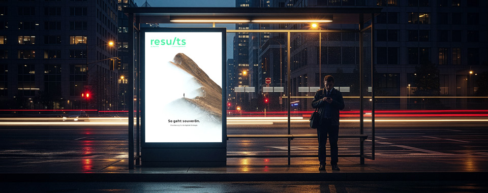 Cover-Mockup an Bushaltestelle