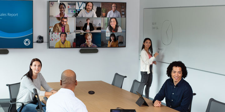 Eine Gruppe von Personen in einer Besprechung mit Microsoft Teams