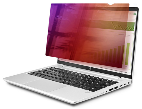 laptop with colored filter