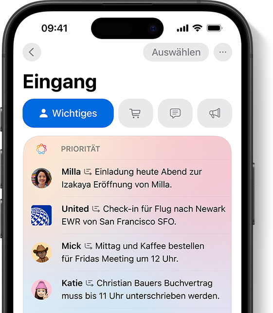 Apple Intelligence priorisierte Mitteilungen E-Mail Eingang