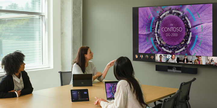 Frauen in einem Meeting mit Microsoft Teams