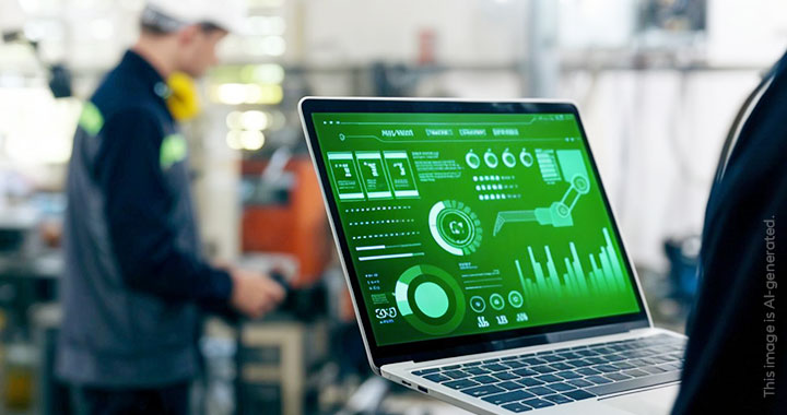 Laptop shows smart manufacturing