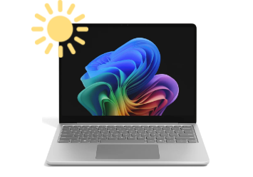 Notebook mit Sonnensymbol