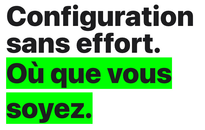 configurstion sans effort.