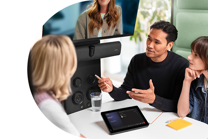 Three people in the office