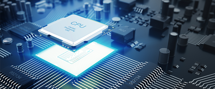 Image of a CPU inside a laptop