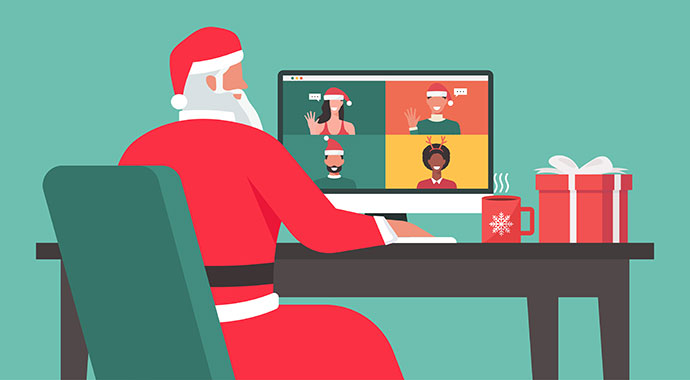 Santa sitting on desk