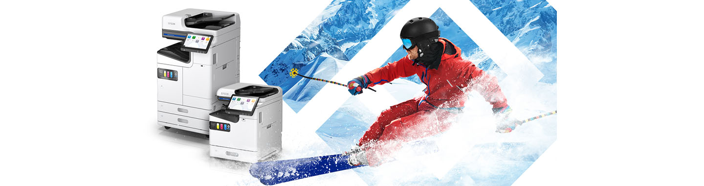 Epson Printer and Man on snowboard