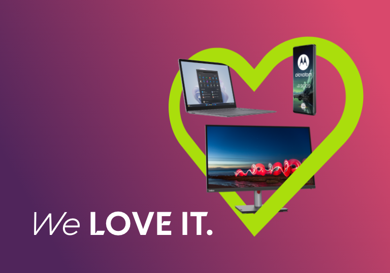 Banner mit der Aufschrift  "we love IT"