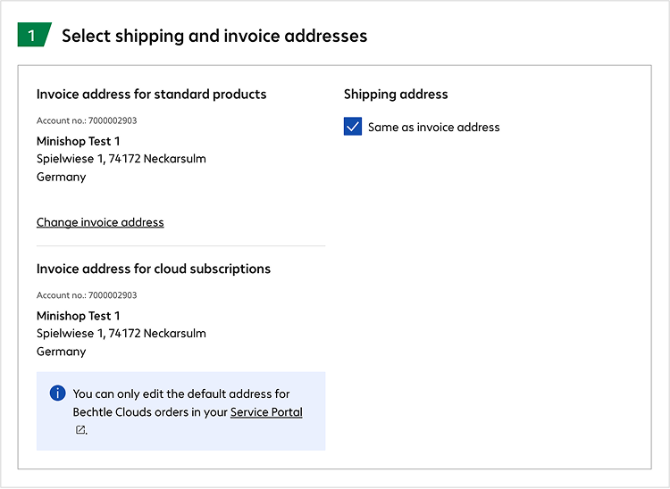 Checkout Step 1: Enter your address