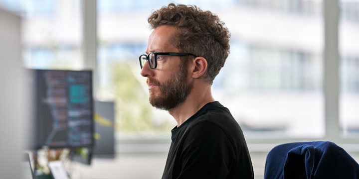 Man working with computer