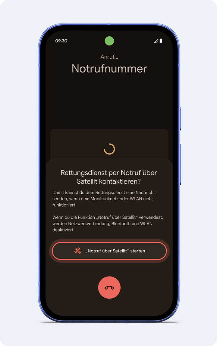 Screen with an emergency call