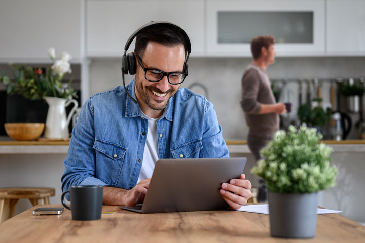 Man working with laptop