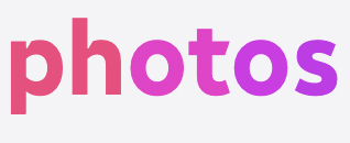 Apple "photos" lettering.