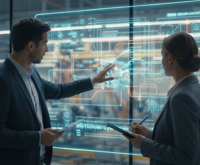 Fachkräfte steuern digitale Produktionsprozesse über transparente Datenvisualisierung