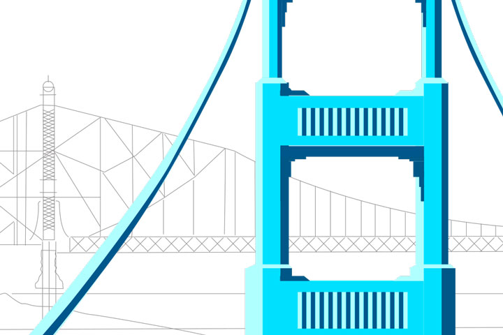 bridge designed with 2D CAD