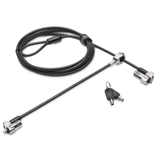 NanoSaver® Notebook Lock with two lock heads.