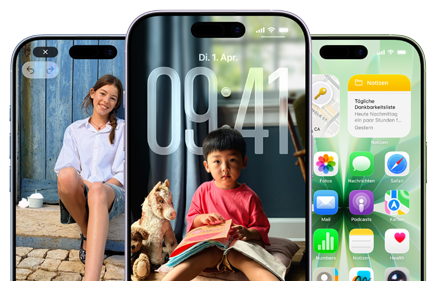 iPhone screen with AI elements and children