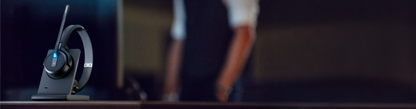 headset placed on the support