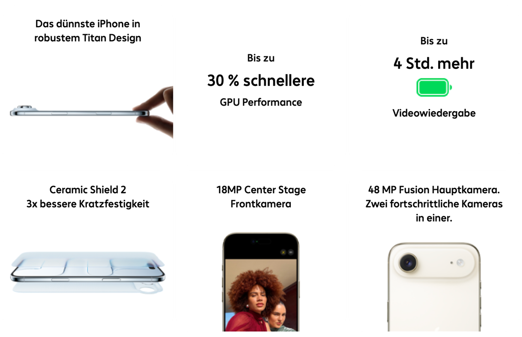 Apple iPhone Air Vorteile.