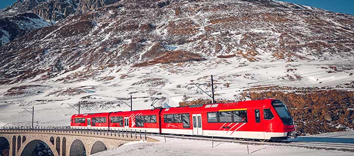 Train of Matterhorn Gotthard Bahn
