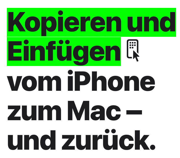 Apple der Mac macht das: Kopieren & Einfügen
