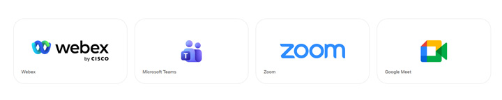 Webex, Teams, Zoom, Google Meet