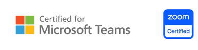 Jabra Scheduler Certified for Microsoft Teams & Zoom Certified Logos