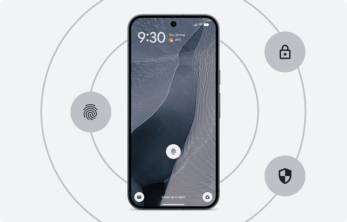 Smartphone with fingerprint sensor on the screen for secure unlocking and data protection features