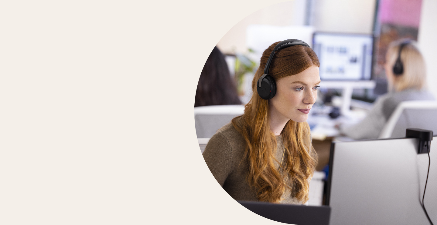jabra woman calling headset office