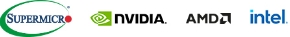 Supermicro, NVIDIA, AMD und Intel logos
