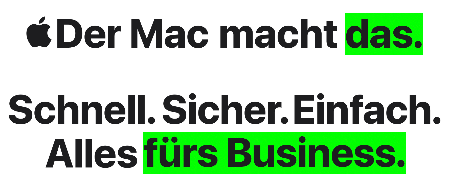 Apple Logo. Der Mac macht das