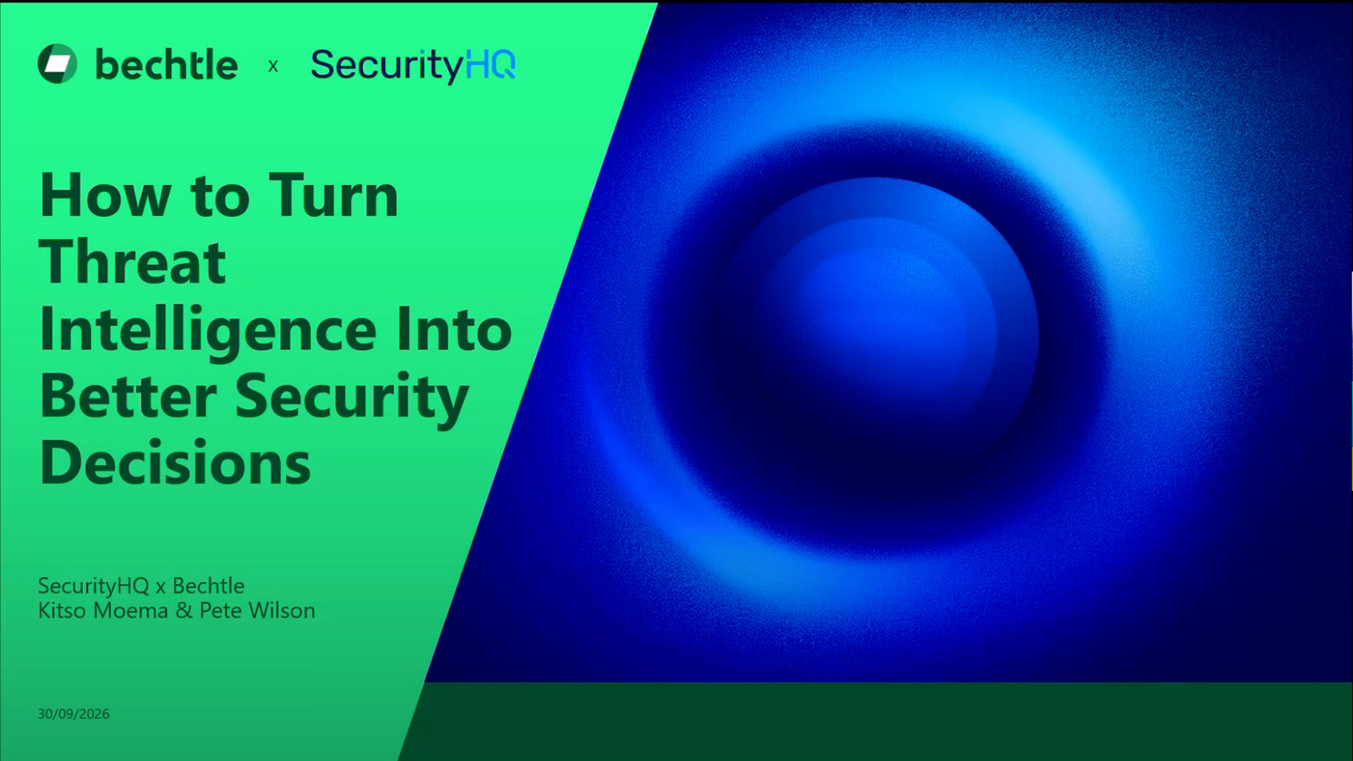 Promotional banner for collaboration between Bechtle and SecurityHQ to improve security decisions using threat intelligence