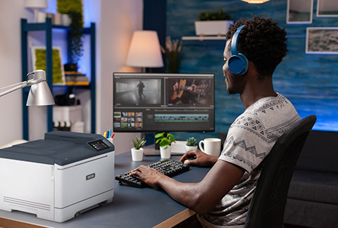 Xerox printer on a desk