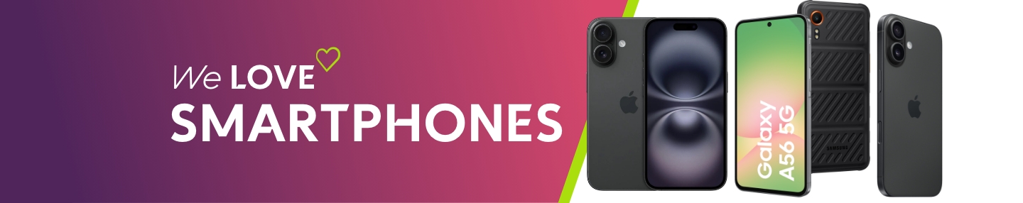 Verschiedene Smartphones vor Farbverlauf-Hintergrund